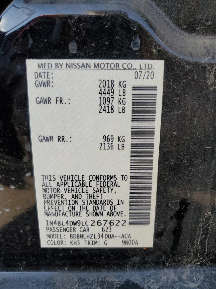 2020 Nissan Altima VIN 1N4BL4DW9LC267622 Copart auction photo, front end damage thumbnail 13
