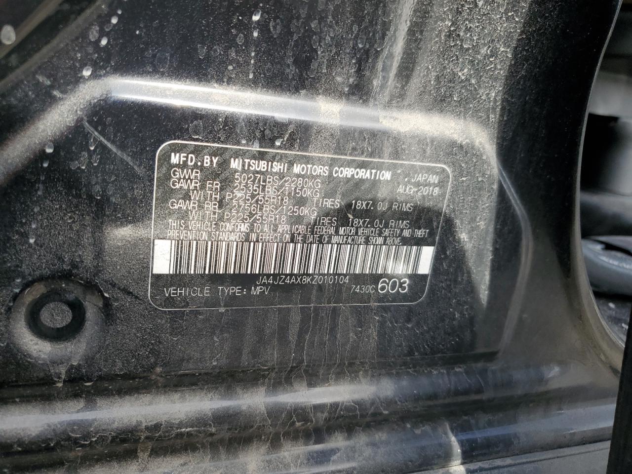 2019 Mitsubishi Outlander VIN JA4JZ4AX8KZ010104 Copart auction photo, front end damage thumbnail 15