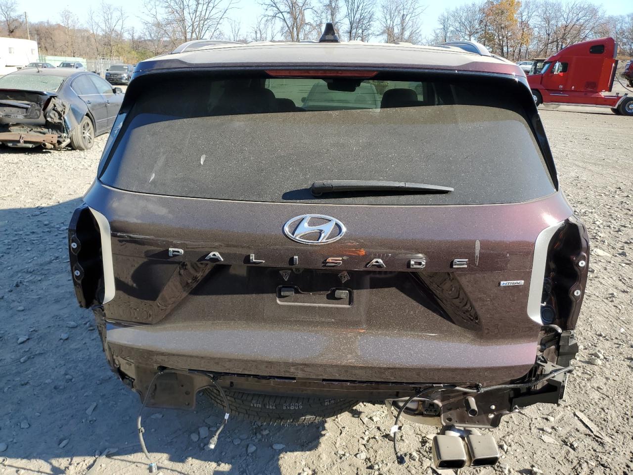 2023 Hyundai Palisade VIN KM8R5DGE0PU639186 Copart auction photo, rear end / minor dent/scratches damage thumbnail 6