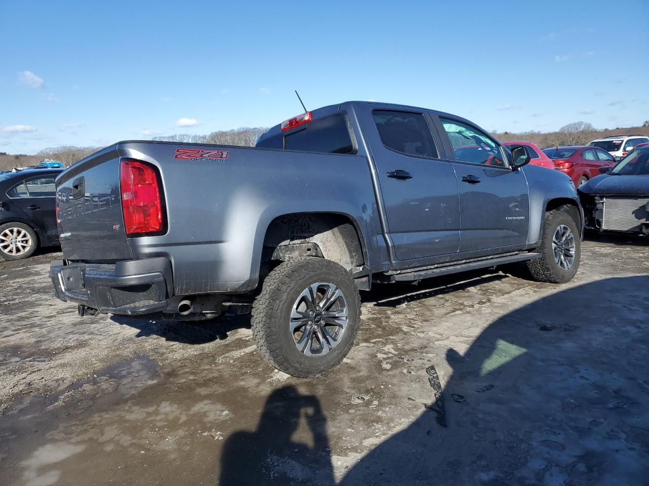 2021 Chevrolet Colorado VIN 1GCGTDEN4M1206486 Copart auction photo, front end / side damage thumbnail 3
