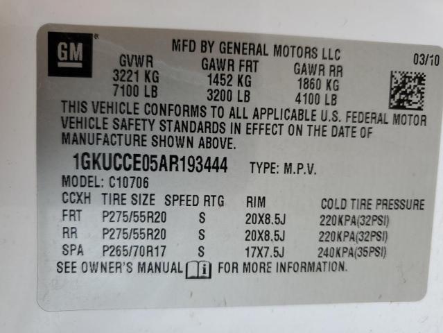 2010 GMC Yukon VIN 1GKUCCE05AR193444 Copart auction photo, front end / minor dent/scratches damage thumbnail 13