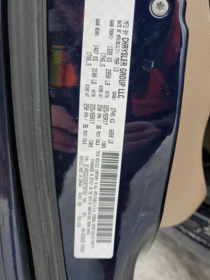2013 Dodge Caravan VIN 2C4RDGDG3DR730783 Copart auction photo, front end damage thumbnail 13