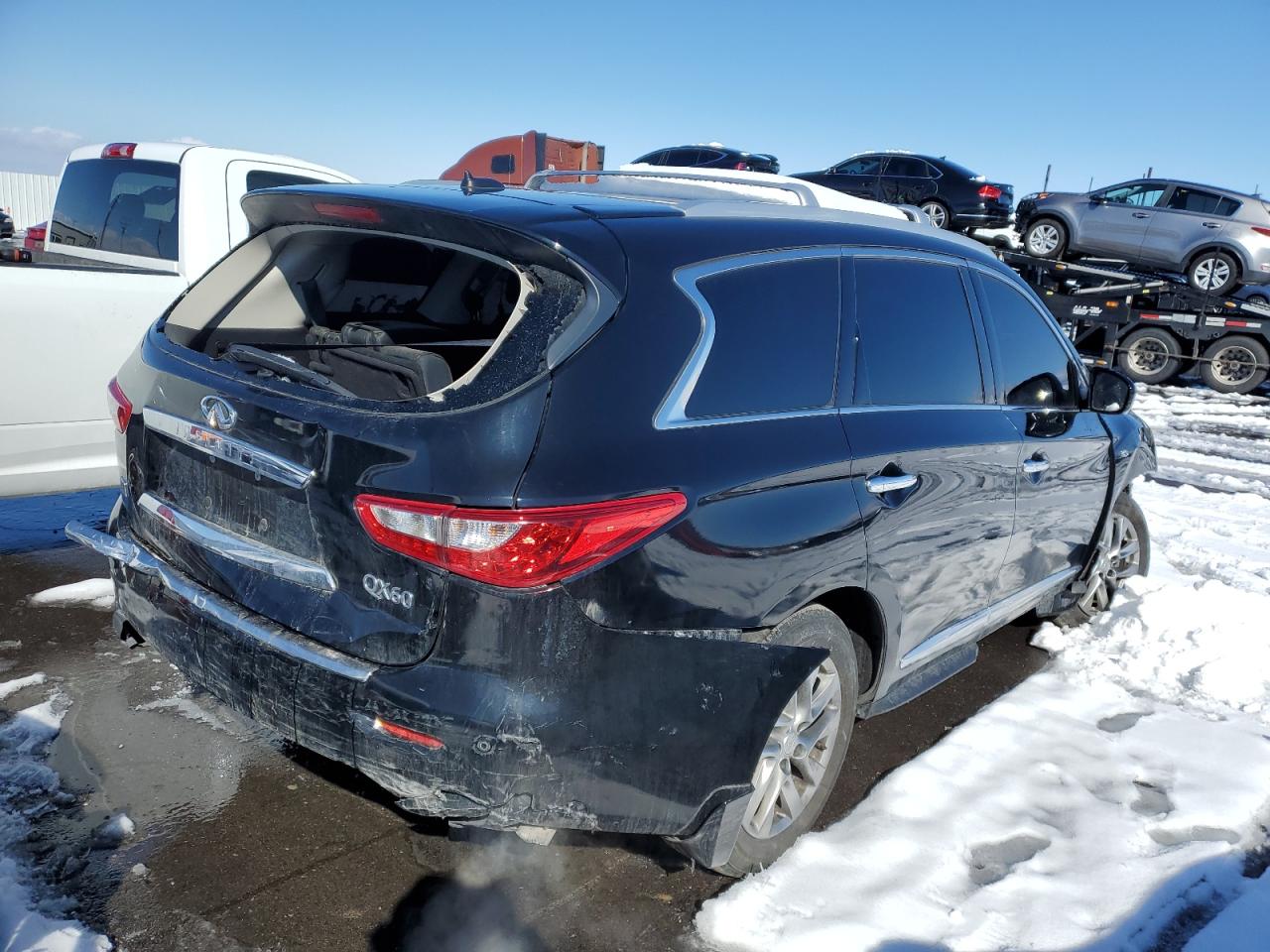 2015 Infiniti QX60 VIN 5N1AL0MMXFC557669 Copart auction photo, rear end / front end damage thumbnail 3