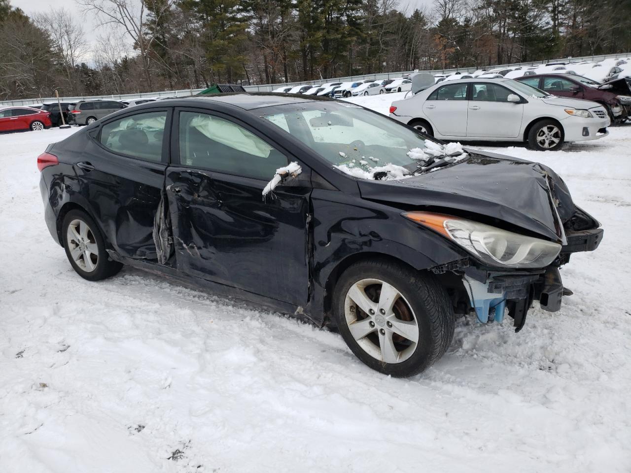 2011 Hyundai Elantra VIN KMHDH4AE2BU109403 Copart auction photo, front end / side damage thumbnail 4