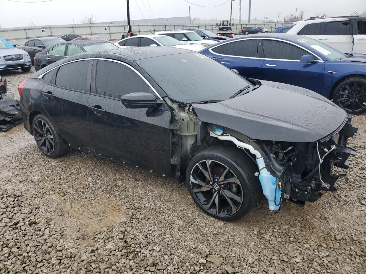2019 Honda Civic VIN 2HGFC2F83KH550562 Copart auction photo, front end / side damage thumbnail 4