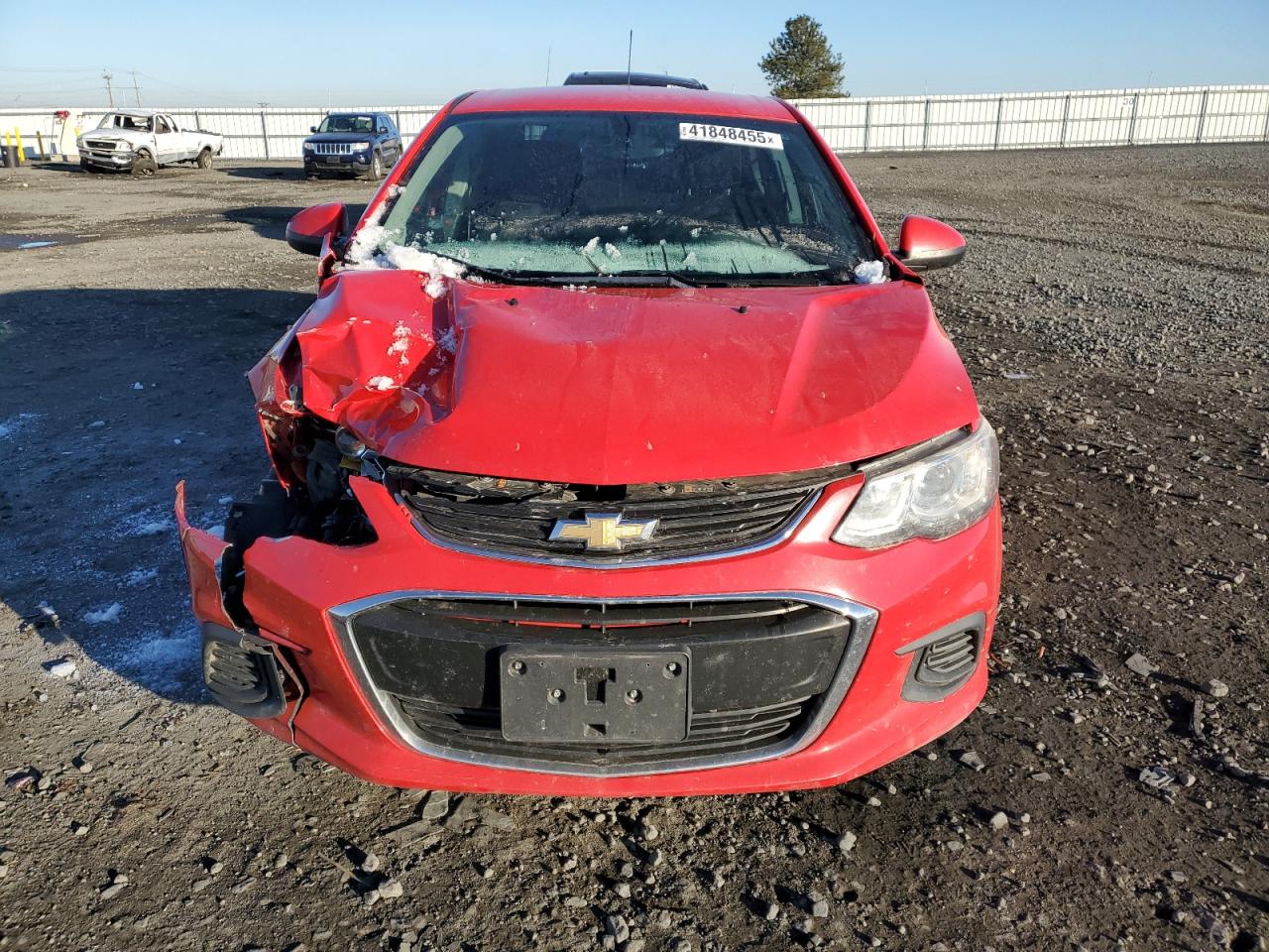 2017 Chevrolet Sonic VIN 1G1JD5SH4H4137156 Copart auction photo, front end / side damage thumbnail 5