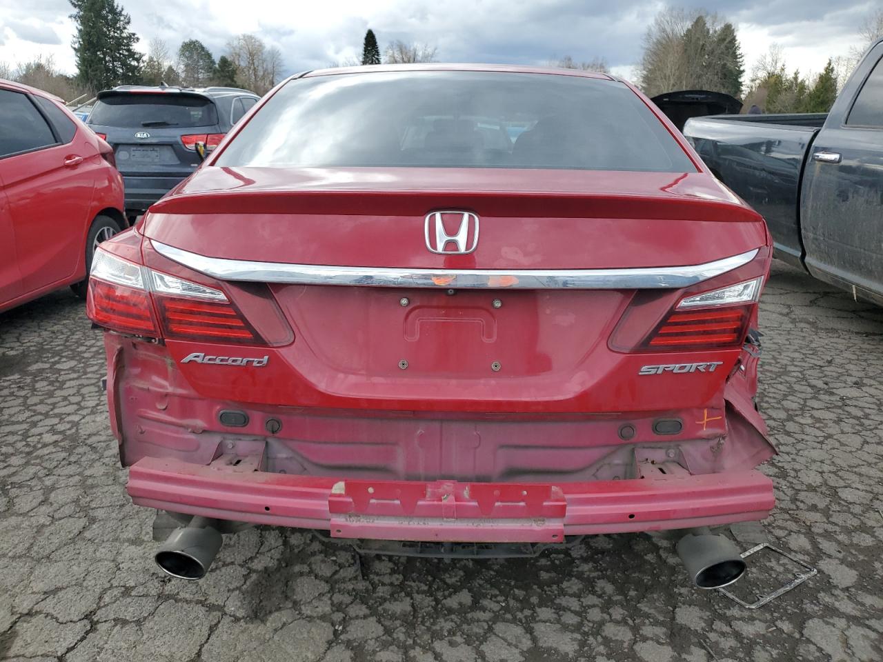 2017 Honda Accord VIN 1HGCR2F50HA093787 Copart auction photo, rear end / side damage thumbnail 6