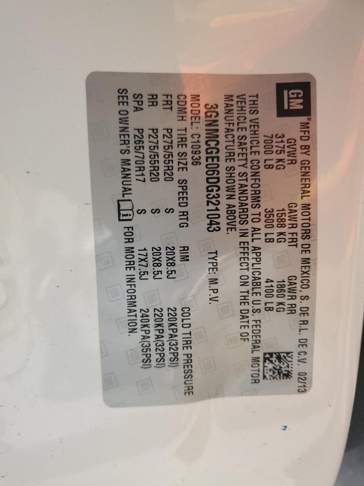 2013 Chevrolet Avalanche VIN 3GNMCGE06DG321043 Copart auction photo, front end damage thumbnail 14