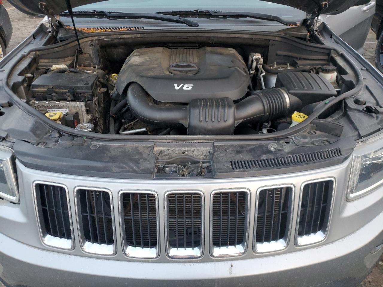2014 Jeep Grand Cherokee VIN 1C4RJFAG9EC398575 Copart auction photo, top/roof / front end damage thumbnail 12