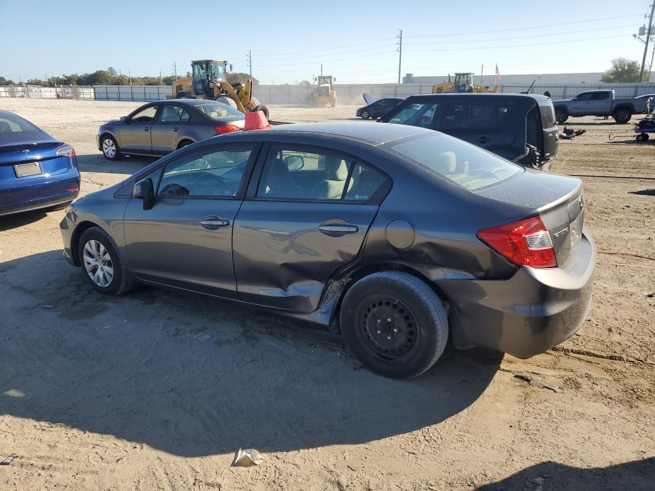 2012 Honda Civic VIN 19XFB2F55CE098389 Copart auction photo, side damage thumbnail 2
