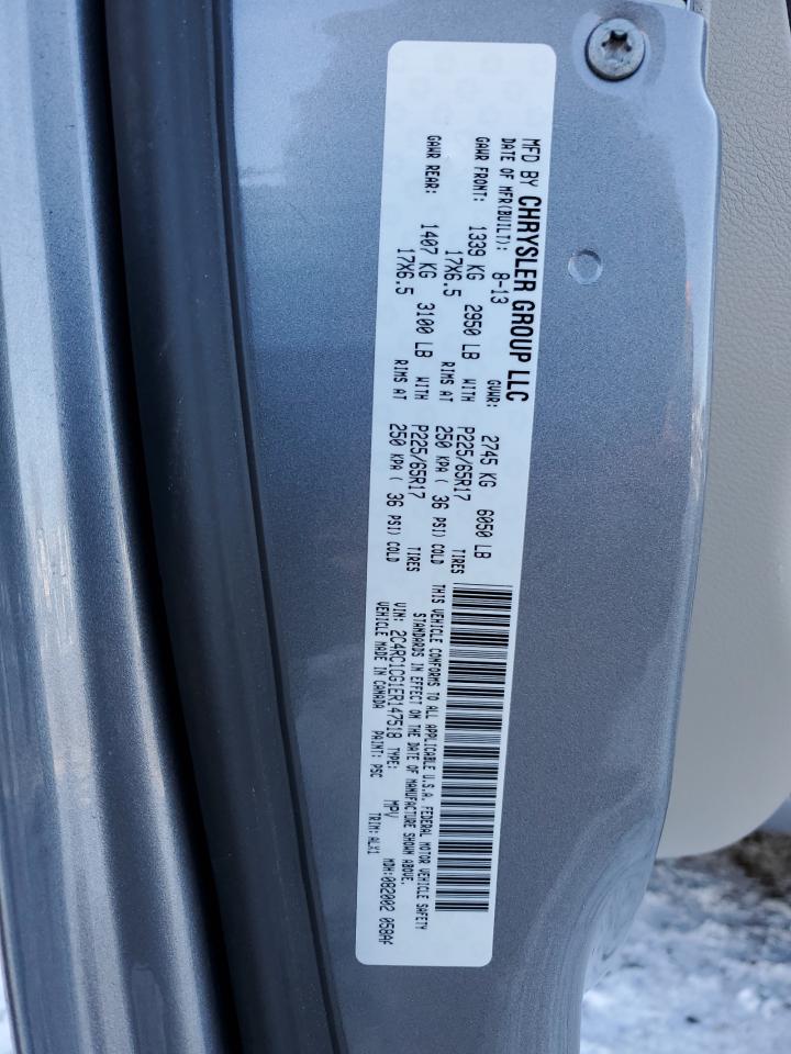 2014 Chrysler Town & Country VIN 2C4RC1CG1ER147518 Copart auction photo, front end / rear end damage thumbnail 16