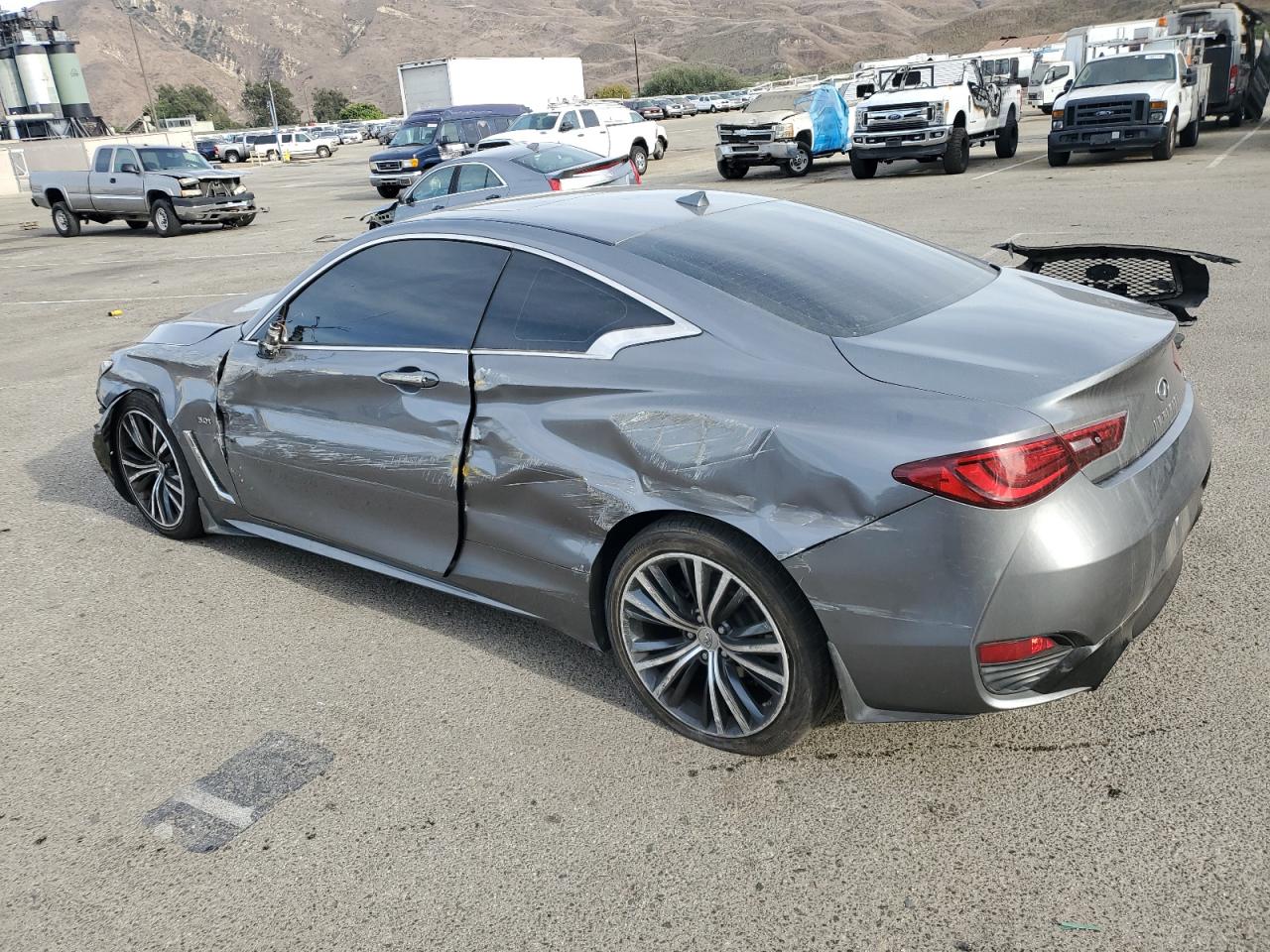 2017 Infiniti Q60 VIN JN1EV7EK0HM362346 Copart auction photo, front end / all over damage thumbnail 2