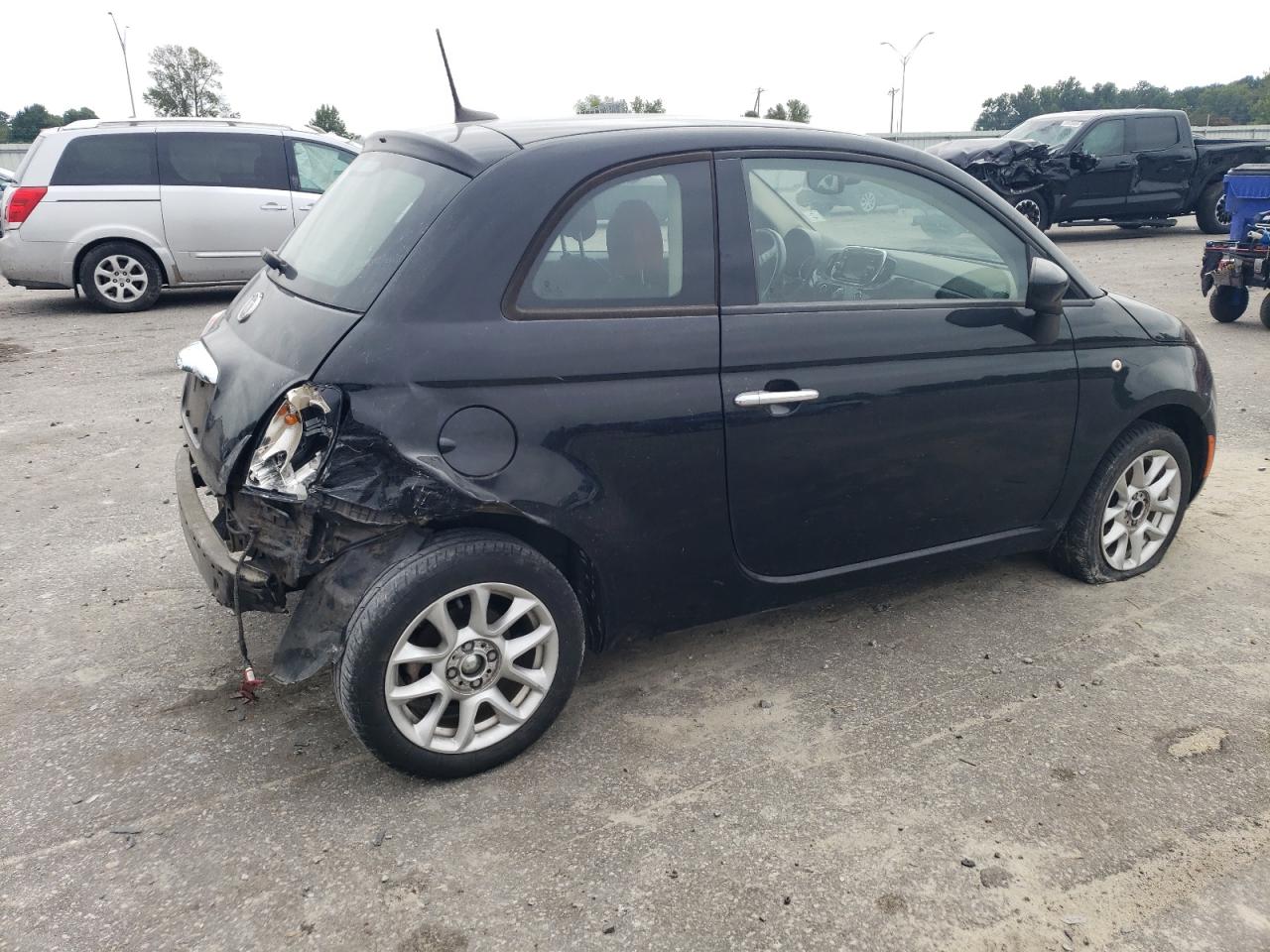 2017 Fiat 500 VIN 3C3CFFKR3HT556395 Copart auction photo, rear end / front end damage thumbnail 3