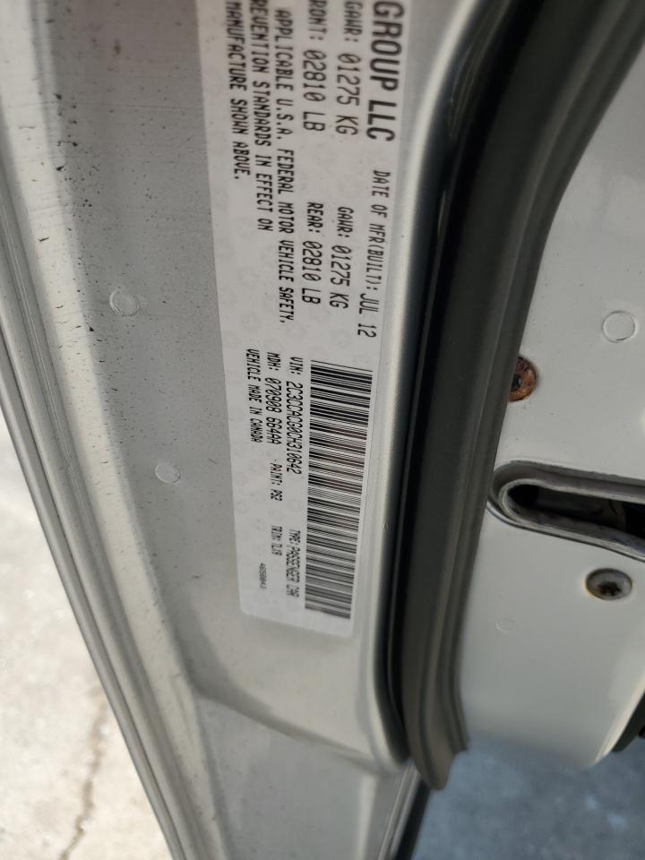 2012 Chrysler 300 VIN 2C3CCACG0CH310642 Copart auction photo, front end damage thumbnail 14
