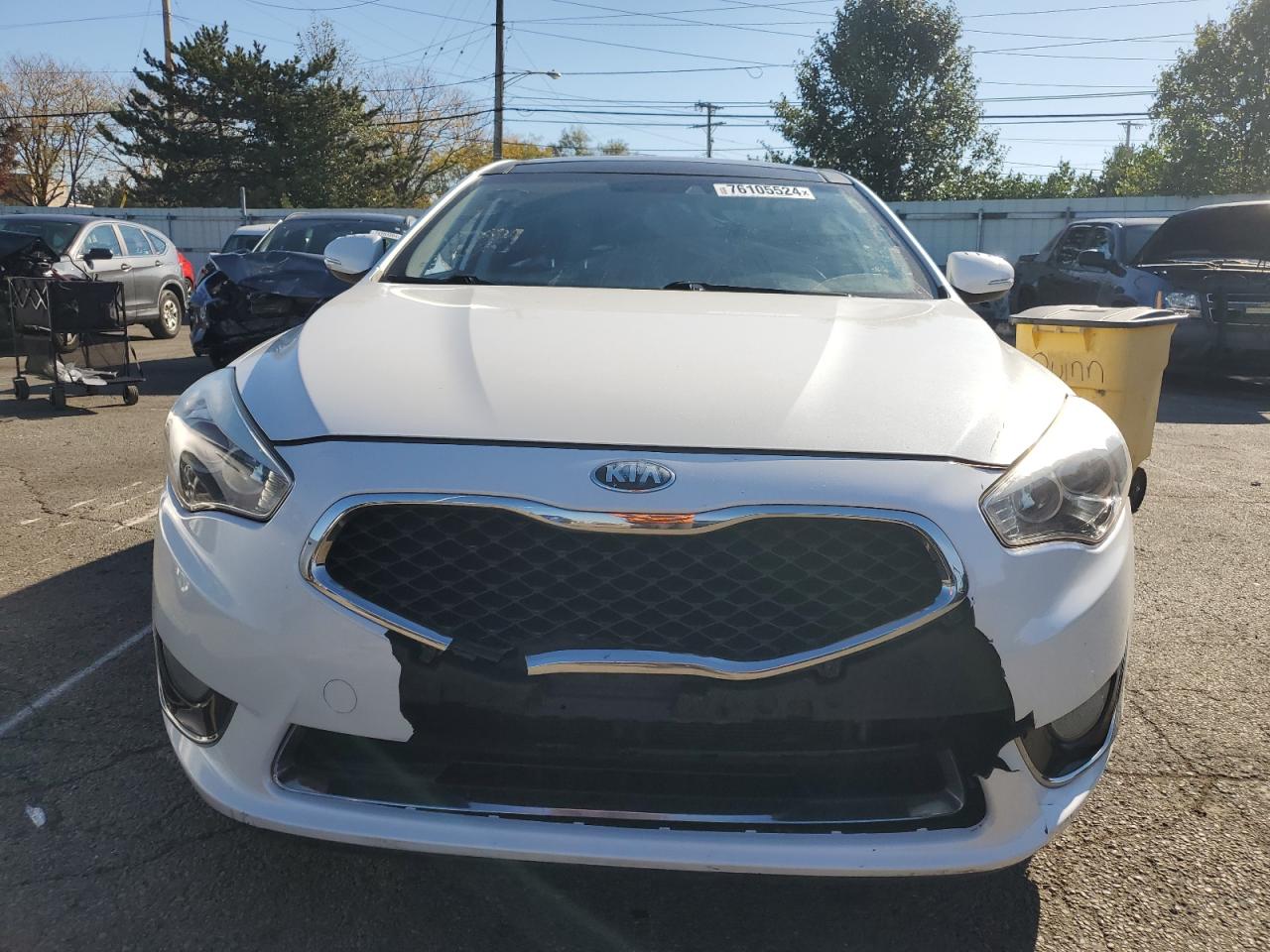 2014 KIA Cadenza VIN KNALN4D73E5137714 Copart auction photo, front end / side damage thumbnail 3