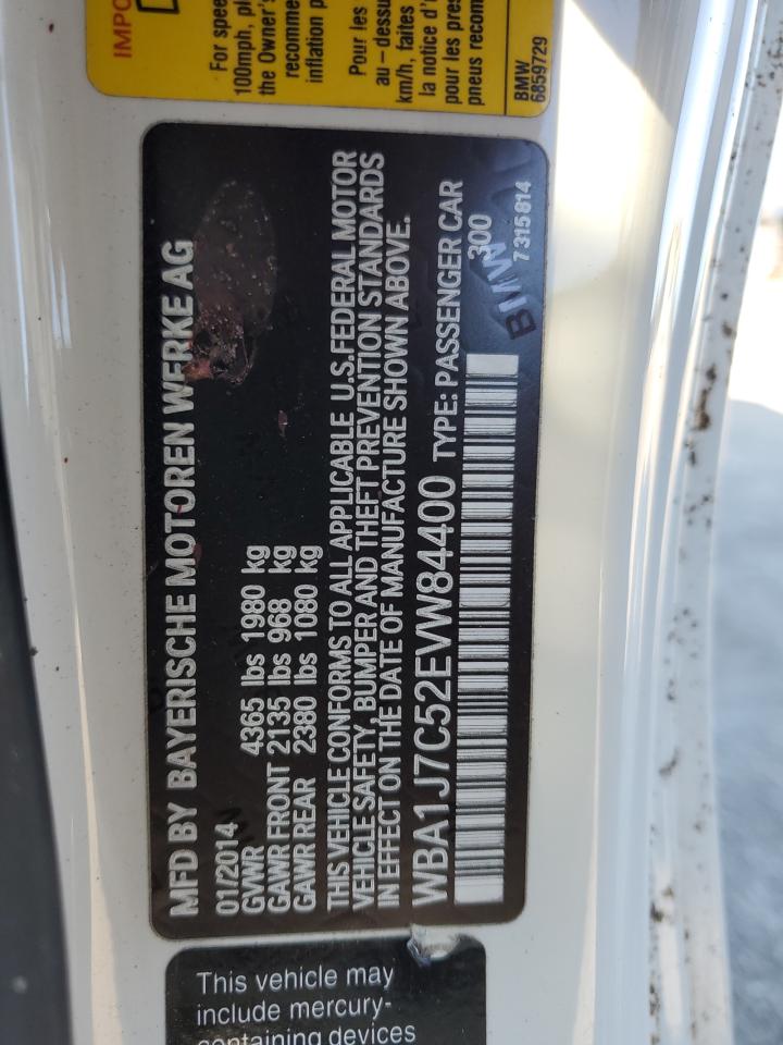 2014 BMW M2 VIN WBA1J7C52EVW84400 Copart auction photo, all over damage thumbnail 12