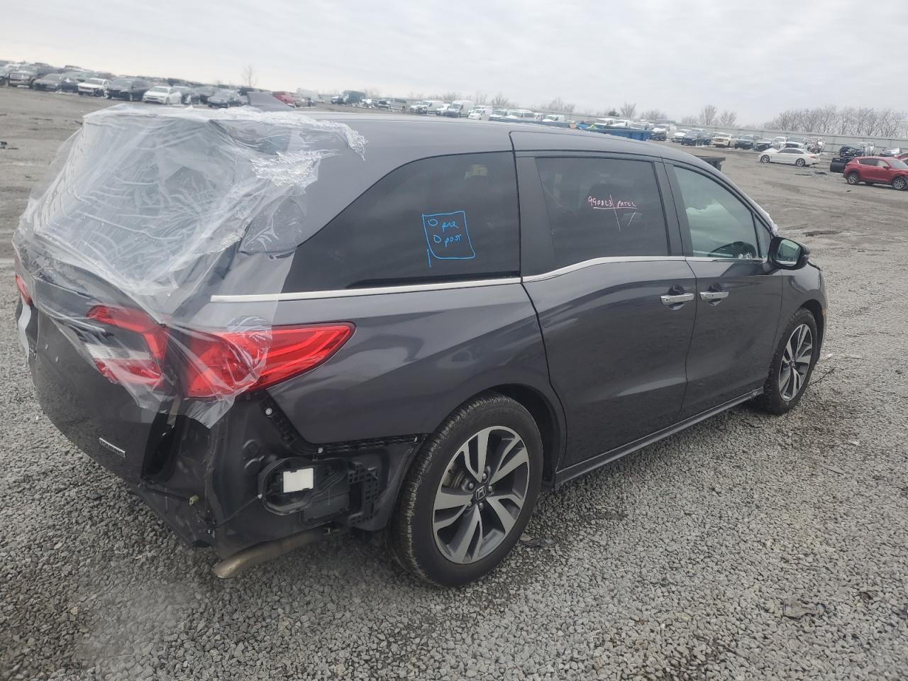2022 Honda Odyssey VIN 5FNRL6H81NB057005 Copart auction photo, rear end damage thumbnail 3