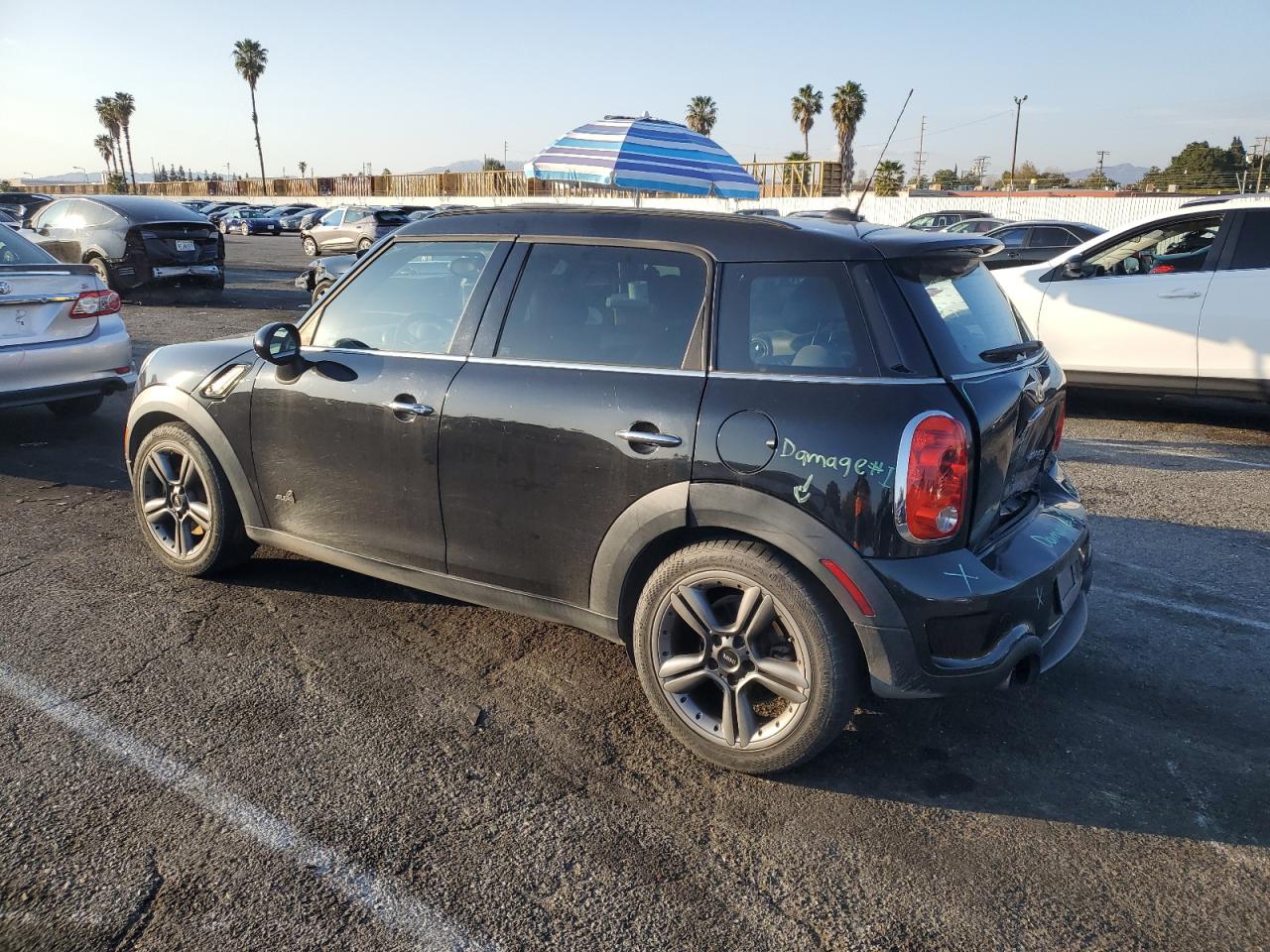 2012 MINI Cooper VIN WMWZC5C57CWL58455 Copart auction photo, rear end damage thumbnail 2