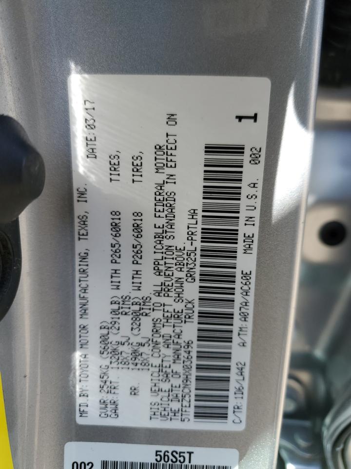 2017 Toyota Tacoma VIN 5TFEZ5CN9HX036496 Copart auction photo, front end / minor dent/scratches damage thumbnail 14