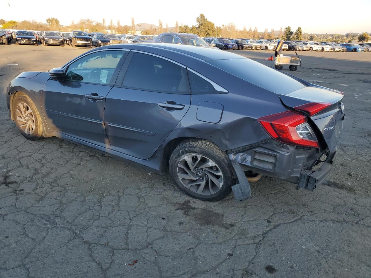 2016 Honda Civic VIN 19XFC2F77GE200165 Copart auction photo, rear end / side damage thumbnail 2
