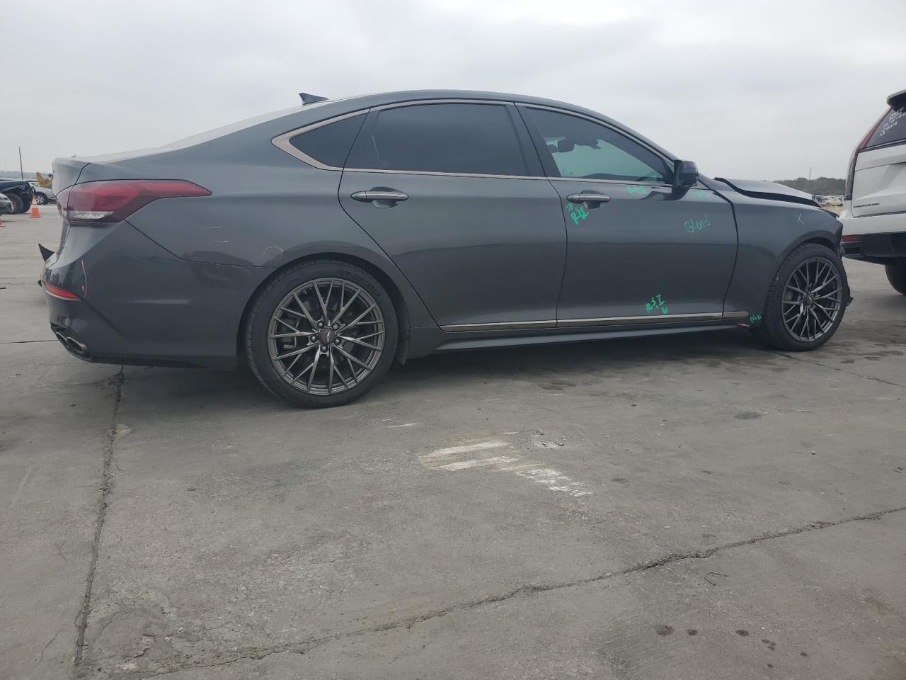 2018 Genesis G80 VIN KMHGN4JB8JU240796 Copart auction photo, front end damage thumbnail 3