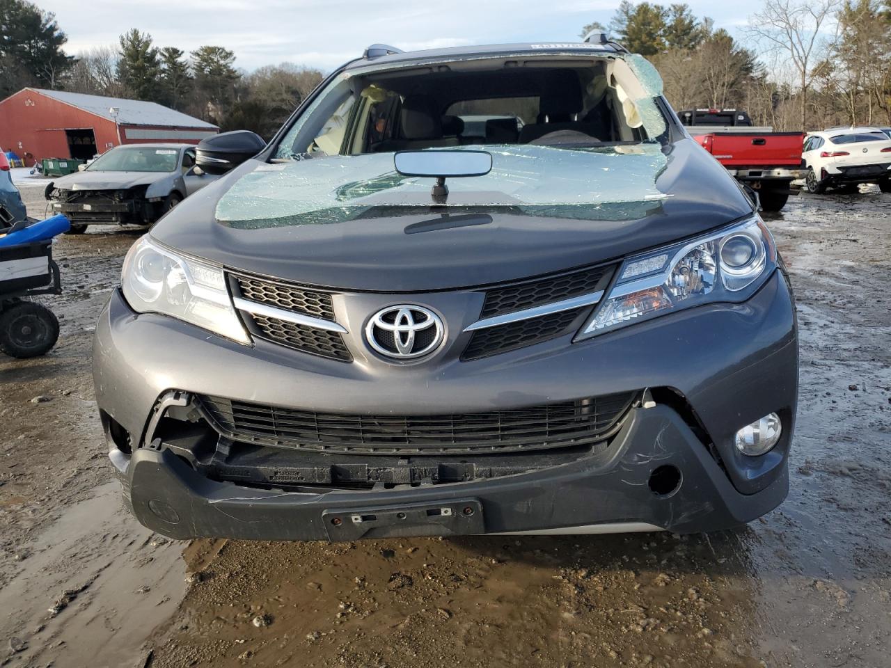 2015 Toyota RAV 4 VIN JTMRFREVXFJ045299 Copart auction photo, front end / side damage thumbnail 5