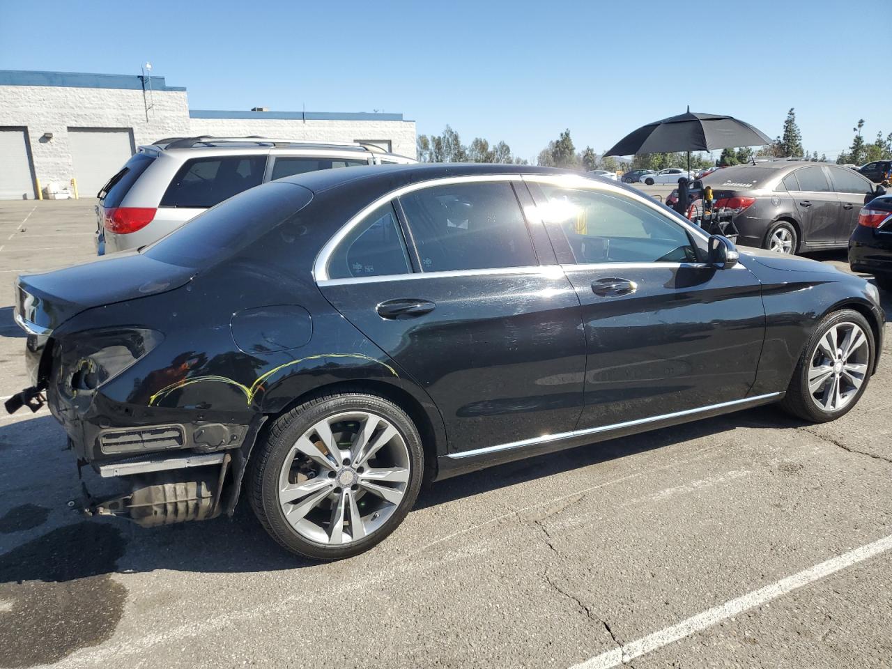 2015 Mercedes-Benz C-klasse VIN 55SWF4JB5FU071302 Copart auction photo, rear end damage thumbnail 3