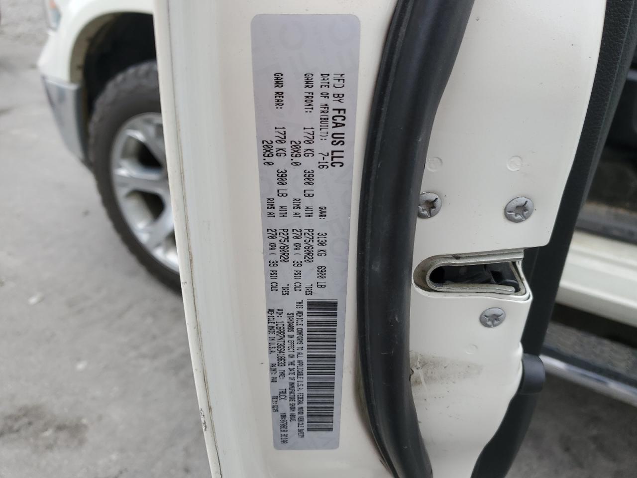 2016 RAM 1500 VIN 1C6RR7NT3GS418633 Copart auction photo, side damage thumbnail 15