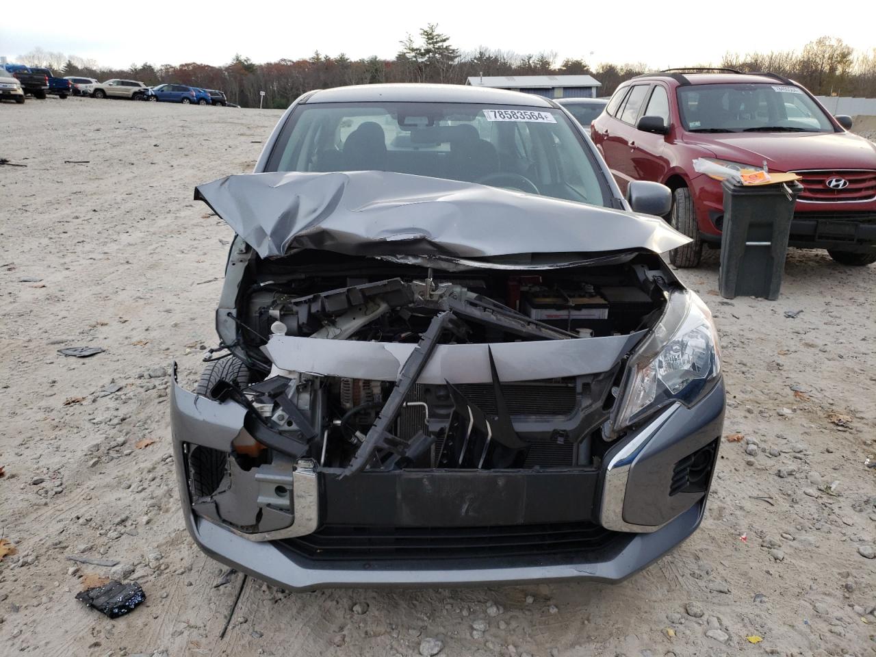 2021 Mitsubishi Mirage VIN ML32FUFJ5MHF01672 Copart auction photo, front end / side damage thumbnail 5