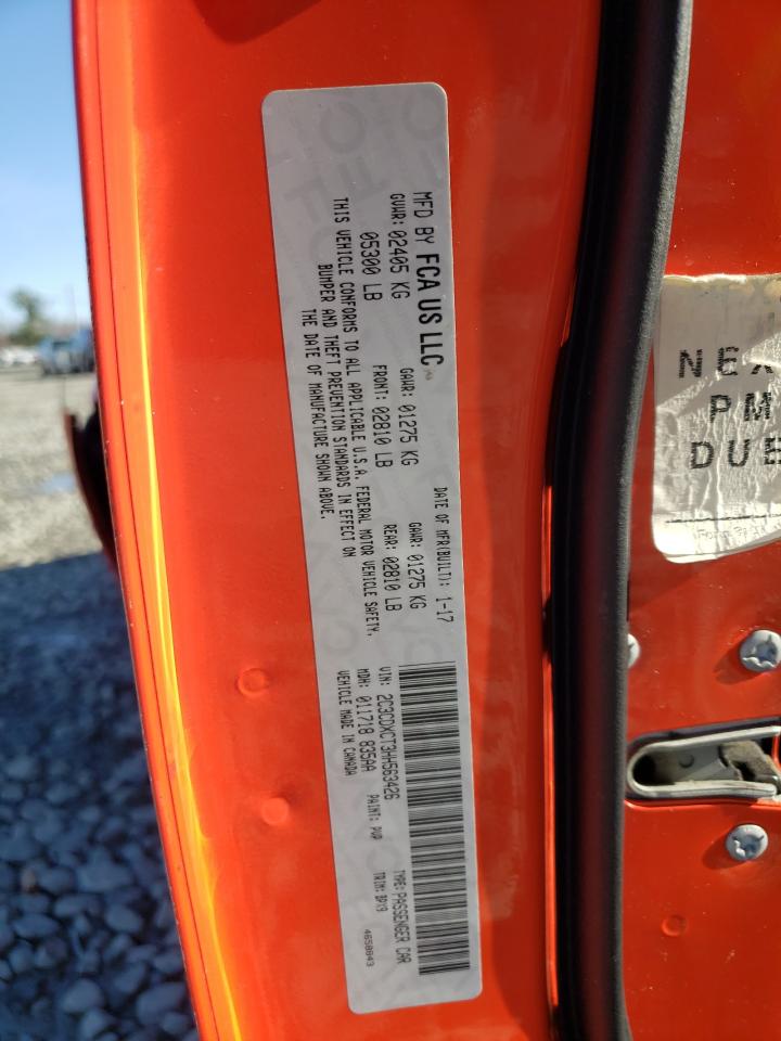 2017 Dodge Charger VIN 2C3CDXCT3HH563426 Copart auction photo, frame damage damage thumbnail 12