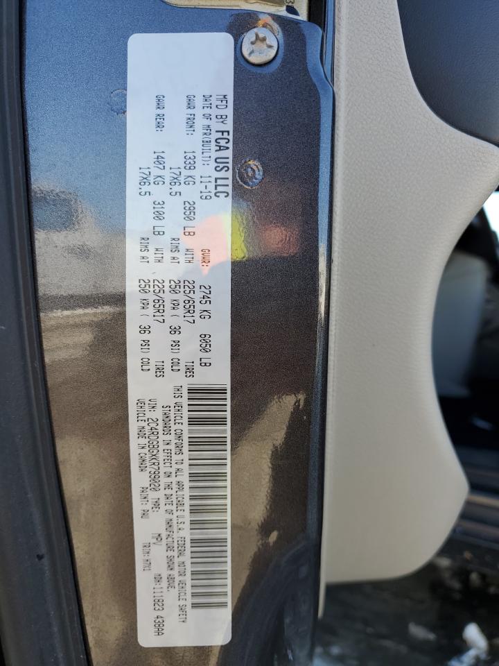 2019 Dodge Caravan VIN 2C4RDGBGXKR799020 Copart auction photo, front end / side damage thumbnail 16