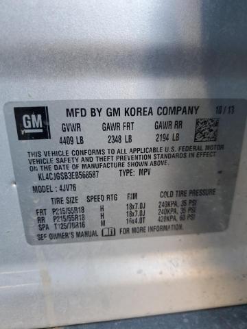 2014 Buick Encore VIN KL4CJGSB3EB568587 Copart auction photo, front end damage thumbnail 13