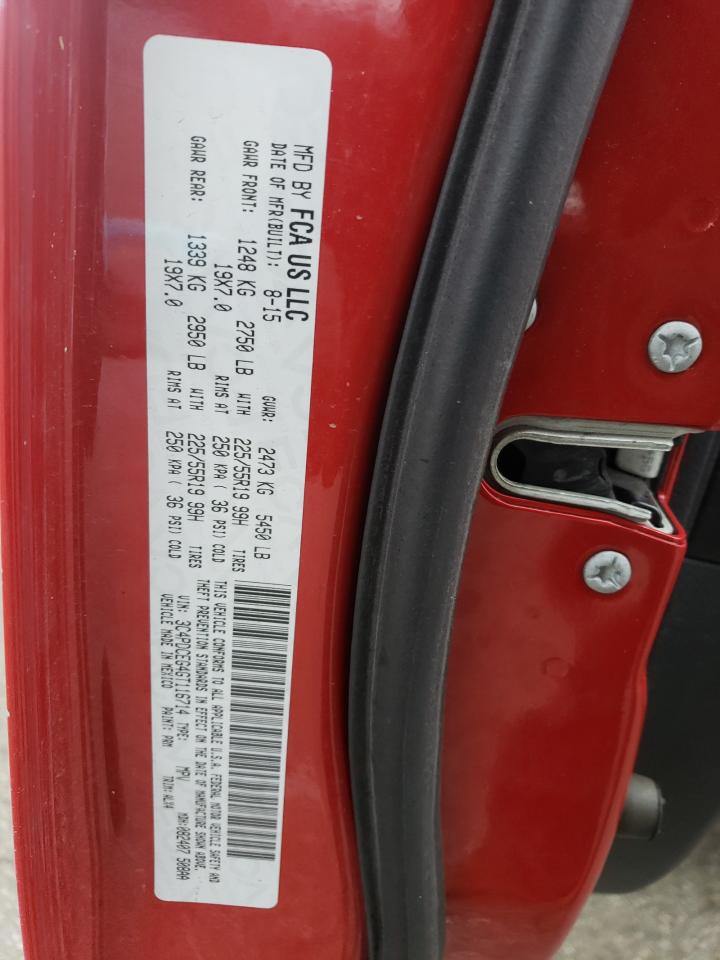 2016 Dodge Journey VIN 3C4PDCEG4GT116714 Copart auction photo, front end / hail damage thumbnail 13