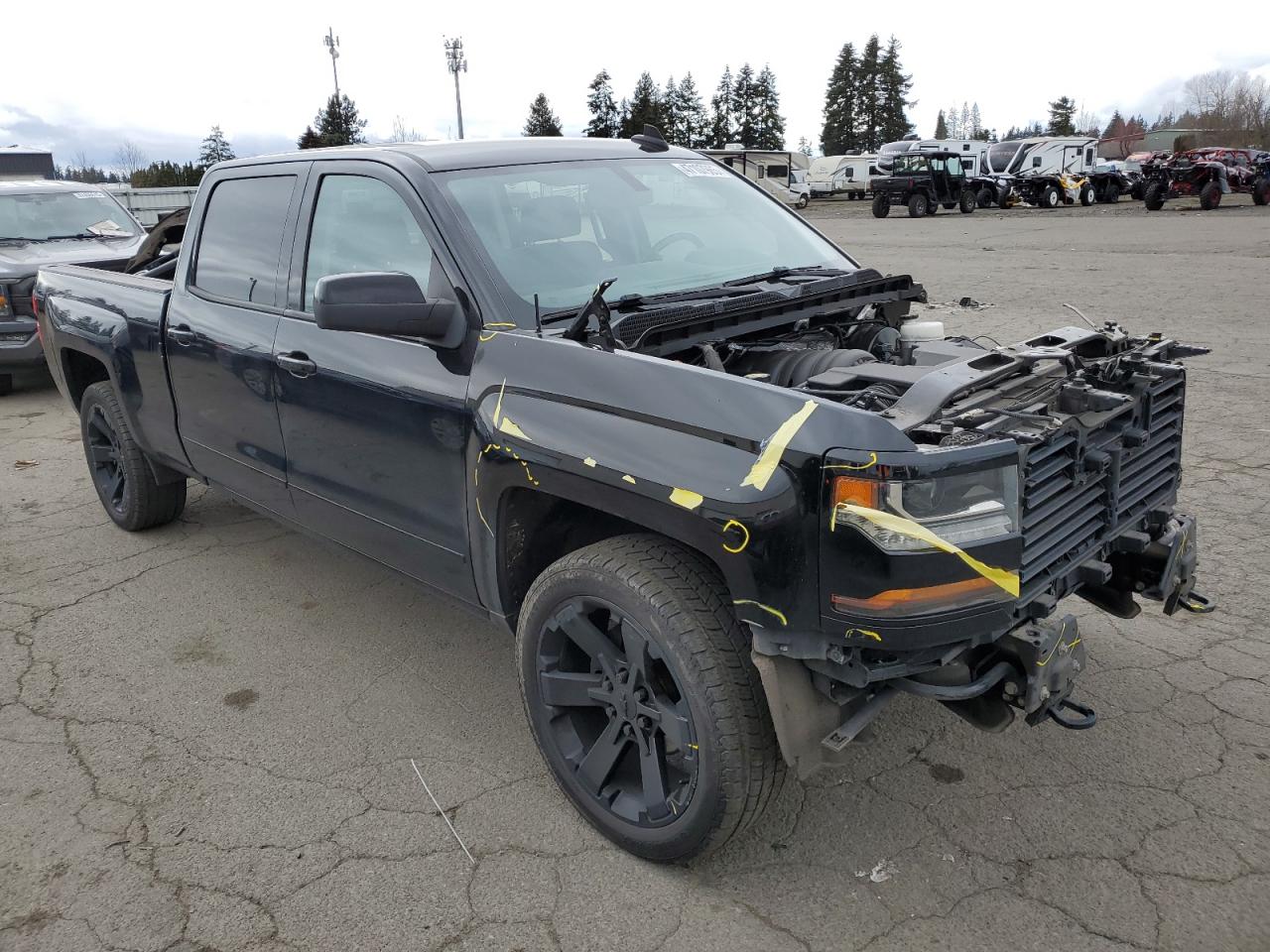 2018 Chevrolet Silverado VIN 3GCUKREC7JG240839 Copart auction photo, all over damage thumbnail 4