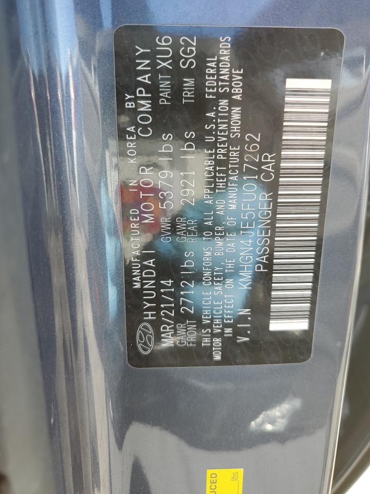 2015 Hyundai Genesis VIN KMHGN4JE5FU017262 Copart auction photo, front end damage thumbnail 12