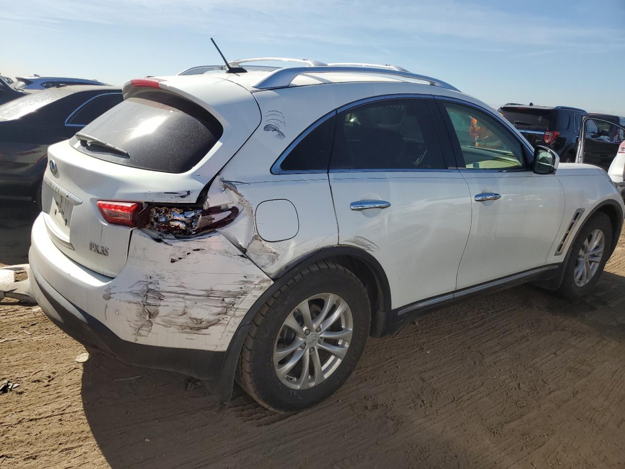 2011 Infiniti FX VIN JN8AS1MW5BM734717 Copart auction photo, side / rear end damage thumbnail 3