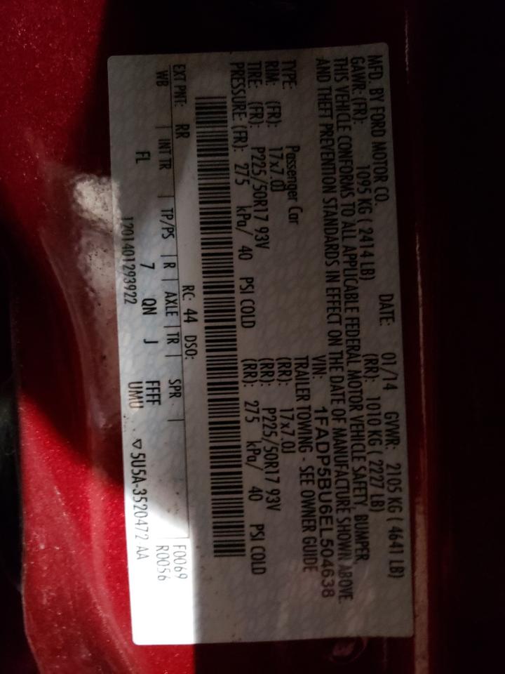 2014 Ford C-MAX VIN 1FADP5BU6EL504638 Copart auction photo, rear end / minor dent/scratches damage thumbnail 13