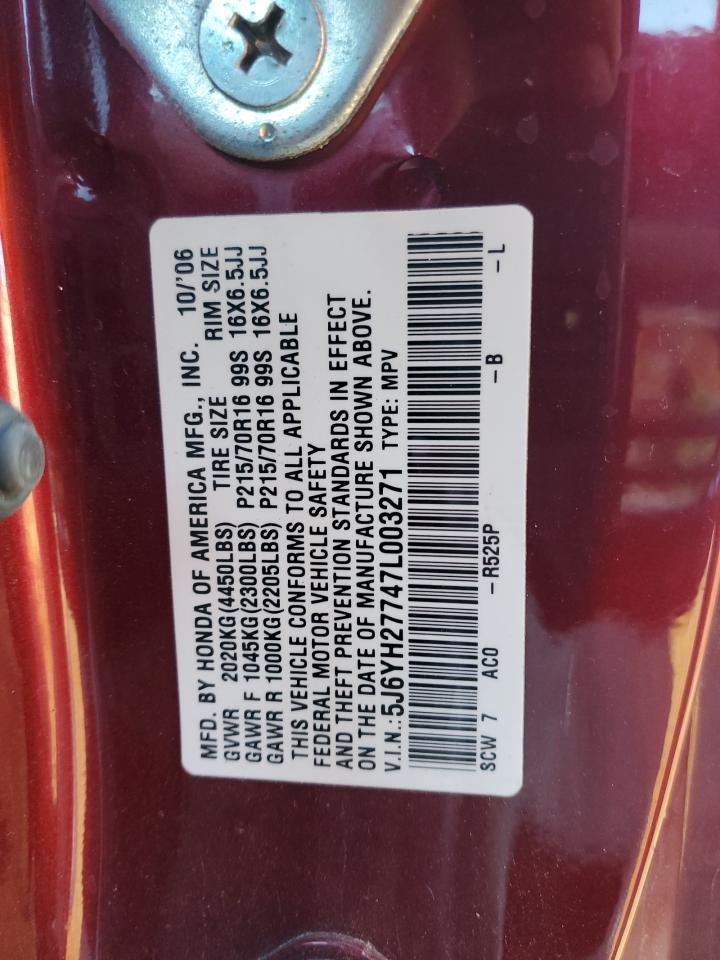 2007 Honda Element VIN 5J6YH27747L003271 Copart auction photo, front end damage thumbnail 14