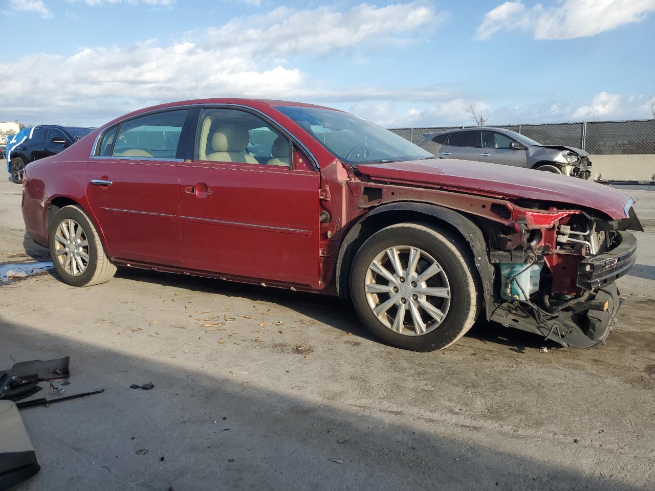 2011 Buick Lucerne VIN 1G4HC5EM1BU142030 Copart auction photo, front end / side damage thumbnail 4