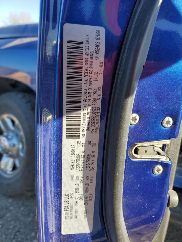 2017 RAM 2500 VIN 3C6UR5CJ6HG518590 Copart auction photo, front end / top/roof damage thumbnail 12
