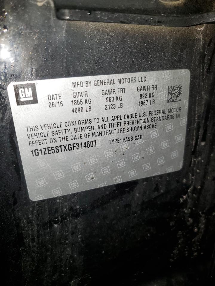 2016 Chevrolet Malibu VIN 1G1ZE5STXGF314607 Copart auction photo, front end damage thumbnail 14