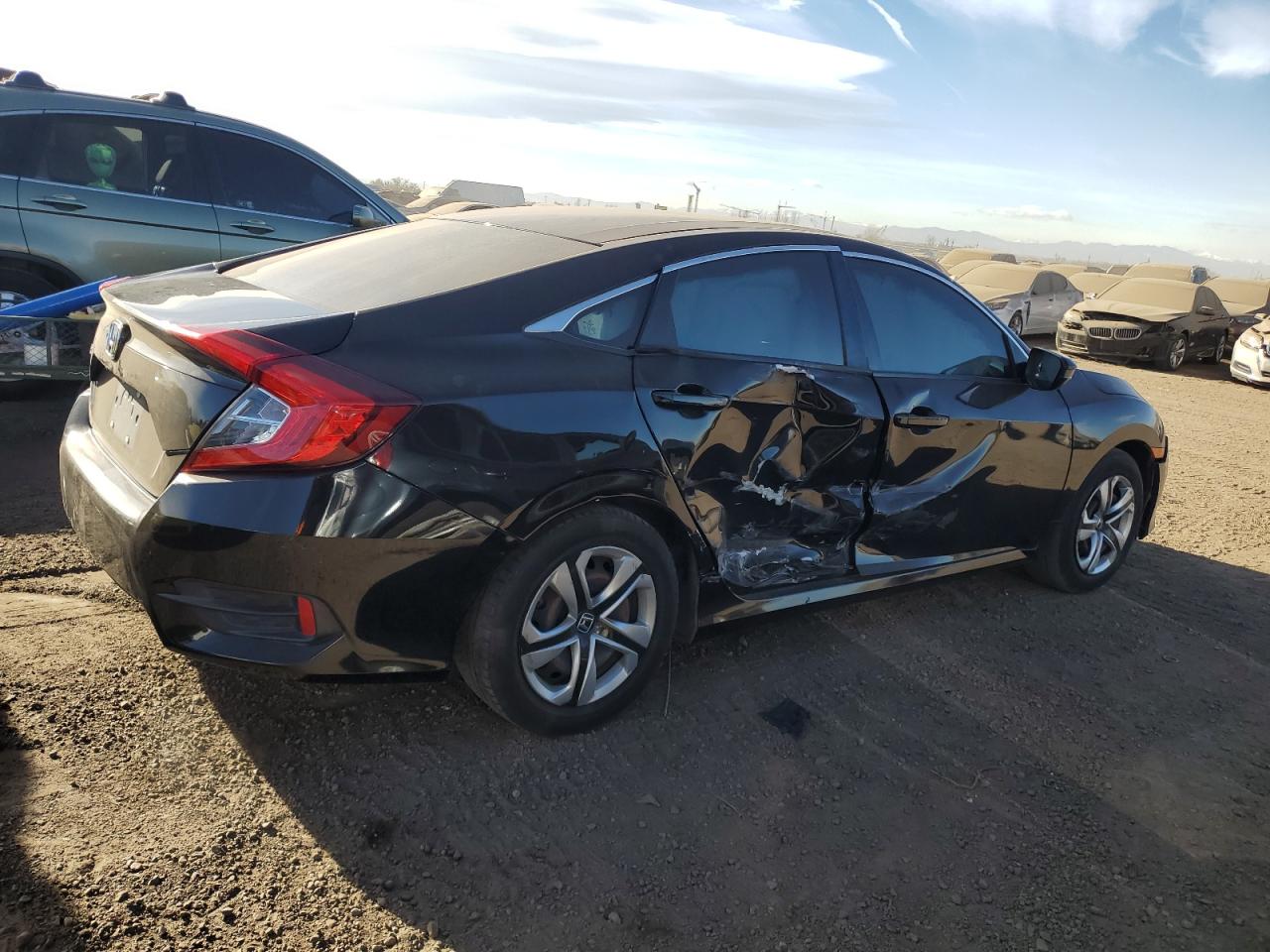 2018 Honda Civic VIN 2HGFC2F54JH605993 Copart auction photo, side / rear end damage thumbnail 3