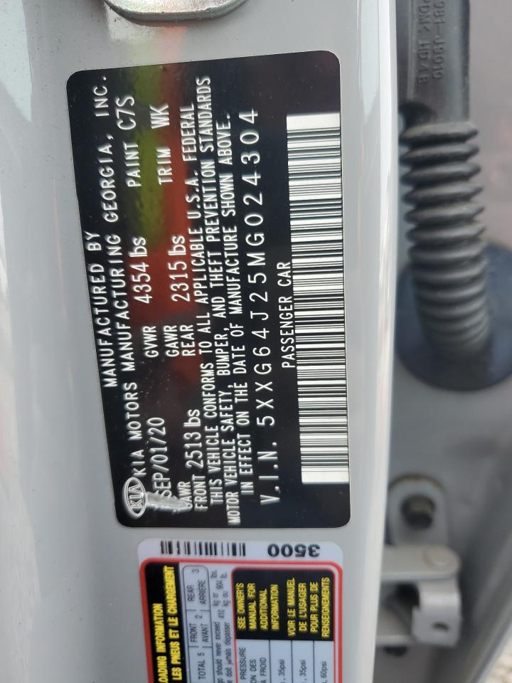 2021 KIA K5 VIN 5XXG64J25MG024304 Copart auction photo, front end / all over damage thumbnail 13