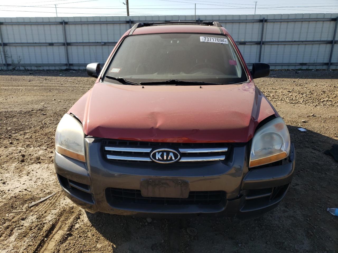2008 KIA Sportage VIN KNDJF724487529501 Copart auction photo, front end / minor dent/scratches damage thumbnail 5