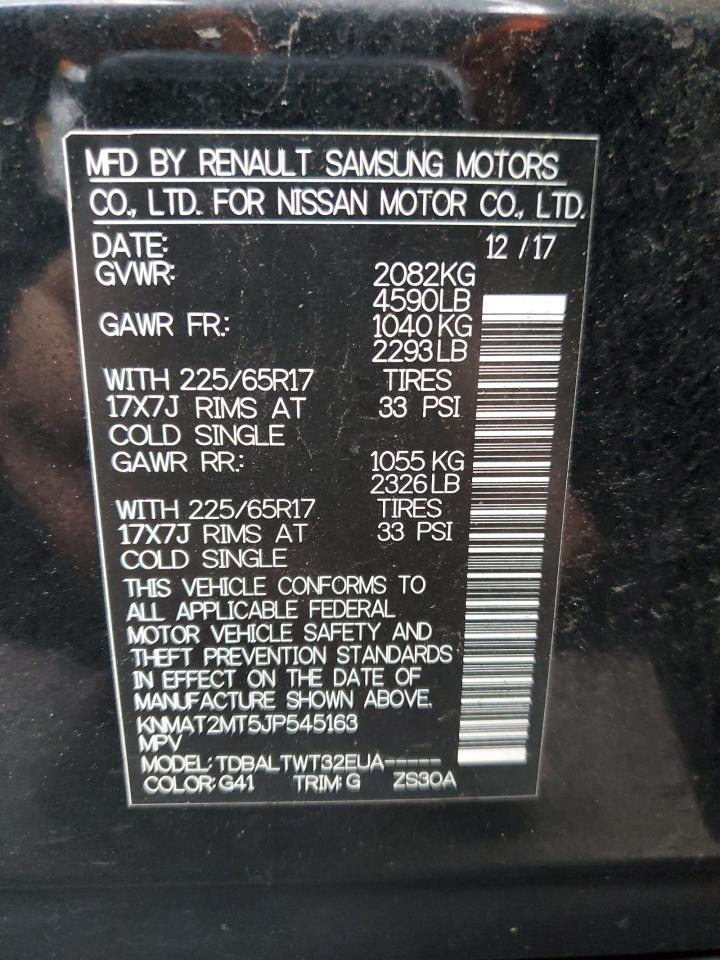2018 Nissan Rogue VIN KNMAT2MT5JP545163 Copart auction photo, rear end damage thumbnail 13