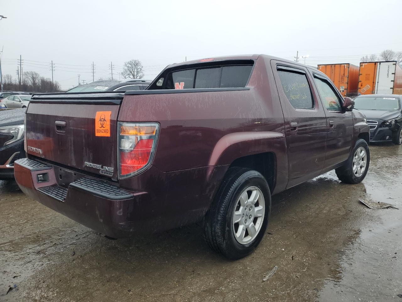2007 Honda Ridgeline VIN 2HJYK16417H536552 Copart auction photo, biohazard/chemical / front end damage thumbnail 3