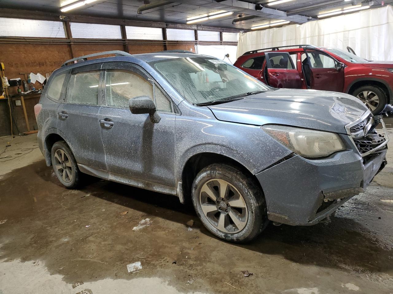 2018 Subaru Forester VIN JF2SJABCXJH477929 Copart auction photo, front end / side damage thumbnail 4