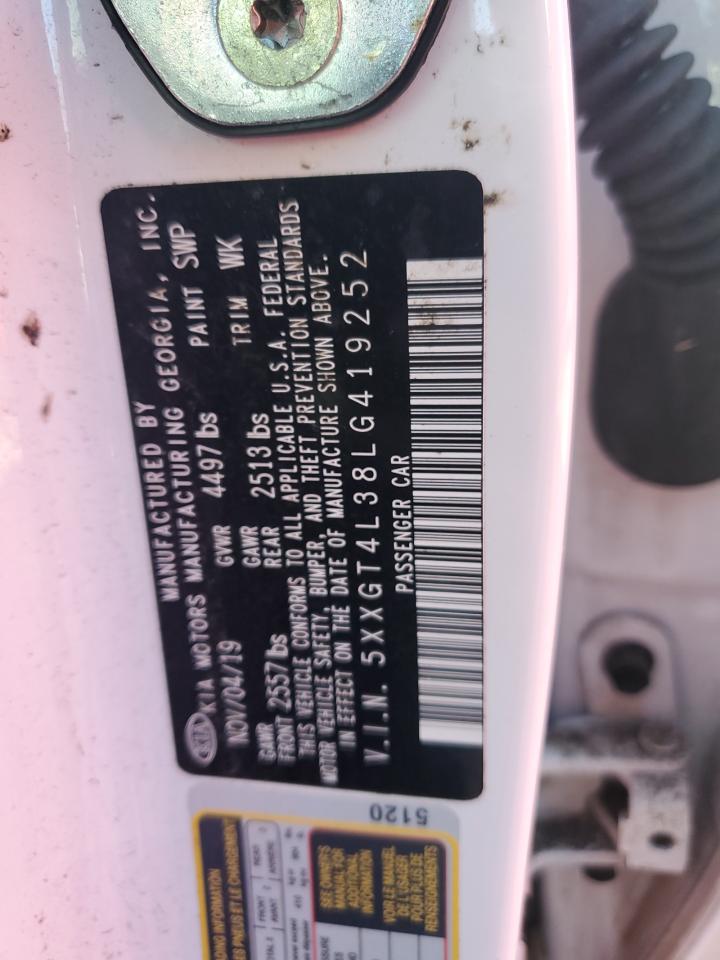2020 KIA Optima VIN 5XXGT4L38LG419252 Copart auction photo, front end damage thumbnail 12