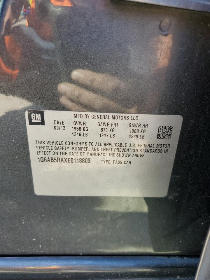 2014 Cadillac ATS VIN 1G6AB5RAXE0118803 Copart auction photo, front end / all over damage thumbnail 13
