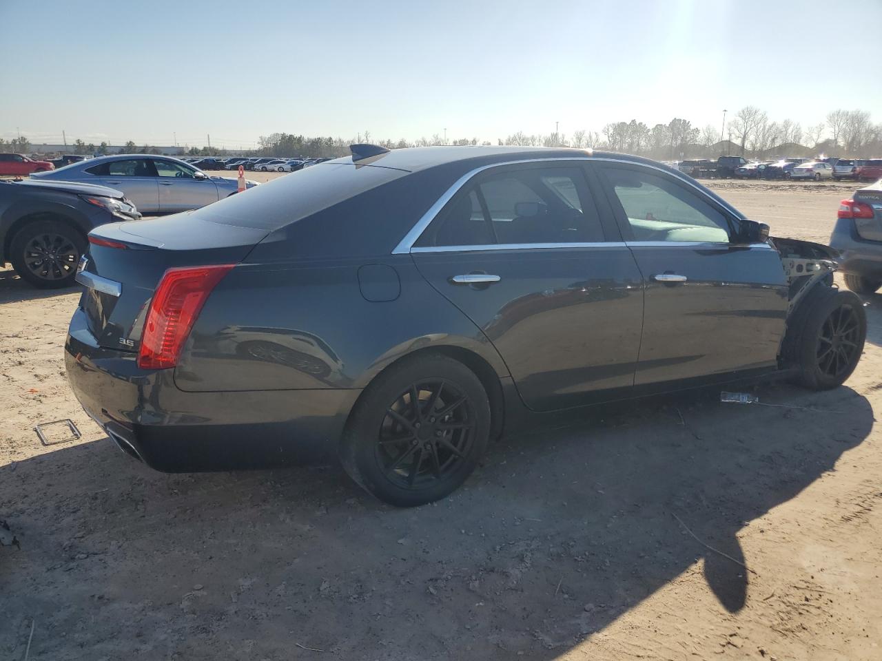 2015 Cadillac CTS VIN 1G6AR5S39F0111110 Copart auction photo, front end / side damage thumbnail 3
